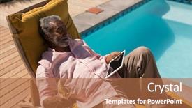  Presentation with using digital tablet - Slide deck with having champagne while using digital background and a red colored foreground