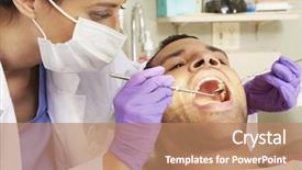  Presentation with surgery - Theme having having check up at dentist background and a coral colored foreground
