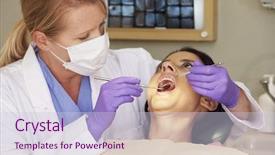  Presentation with surgery - PPT theme with having check up at dentist background and a lemonade colored foreground