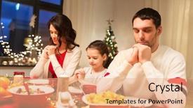  Presentation with christmas dinner - PPT layouts with having christmas dinner and praying background and a  colored foreground