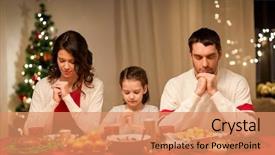  Presentation with family and home love concept - Beautiful PPT theme featuring having christmas dinner and praying backdrop and a  colored foreground