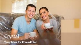  Presentation with cold brew coffee - Amazing PPT theme having having coffee break during moving backdrop and a tawny brown colored foreground