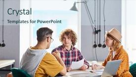  Presentation with discussion - Presentation enhanced with having discussion of new business background and a  colored foreground