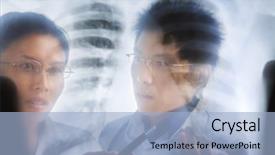  Presentation with roentgen - Amazing slide deck having having discussion over x-ray backdrop and a light blue colored foreground