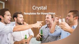  Presentation with virile young men - Amazing presentation design having having drinks at the party backdrop and a coral colored foreground