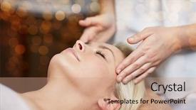  Presentation with young healthy people - Slides having having face or head background and a coral colored foreground