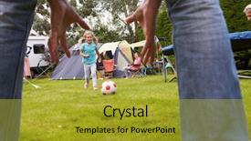  Presentation with football field or soccer field - PPT layouts consisting of having football match on camp background and a  colored foreground