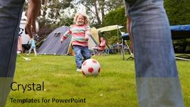  Presentation with rv camping - Theme with having football match on camp background and a  colored foreground