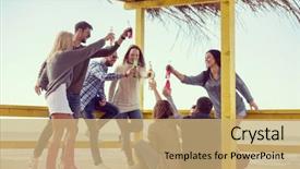  Presentation with friends - PPT layouts with having fun and drinking beer background and a  colored foreground
