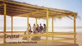  Presentation with friends - Colorful theme enhanced with having fun and drinking beer backdrop and a  colored foreground