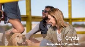  Presentation with friends - Theme having having fun and drinking beer background and a  colored foreground