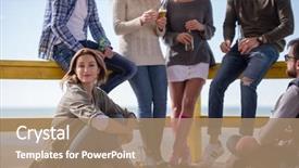  Presentation with friends - Presentation design consisting of having fun and drinking beer background and a  colored foreground