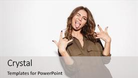  Presentation with happy 18th birthday - Presentation theme consisting of having fun and showing horns background and a light gray colored foreground