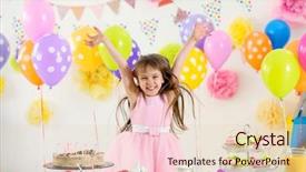  Presentation with cute birthday - Presentation design having having fun at birthday party background and a lemonade colored foreground