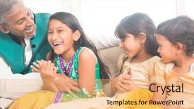  Presentation with family children - Colorful PPT layouts enhanced with having fun at home happy backdrop and a  colored foreground