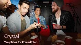  Presentation with people - Beautiful PPT layouts featuring having fun at late night backdrop and a wine colored foreground
