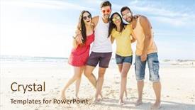  Presentation with black couple having fun - Presentation featuring having fun at the beach background and a lemonade colored foreground