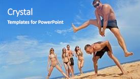  Presentation with joyful - PPT theme with wooden casket with heart on top on white isolated background background and a violet colored foreground