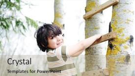  Presentation with cabin forest - Amazing slide set having having fun climbing on ladder backdrop and a coral colored foreground