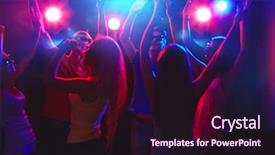  Presentation with fun - Colorful presentation theme enhanced with having fun dancing at party backdrop and a wine colored foreground