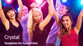  Presentation with young people in the club - PPT theme with contemporary architecture pedestrian bridge background and a gray colored foreground