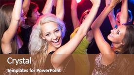  Presentation with dancing - Cool new slides with having fun dancing at party backdrop and a  colored foreground