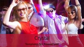  Presentation with fun - Presentation having having fun dancing at party background and a crimson colored foreground