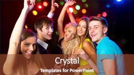  Presentation with young people diversity - PPT theme consisting of having fun dancing at party background and a tawny brown colored foreground