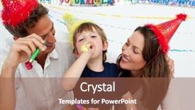  Presentation with happy birthday - Slides enhanced with having fun during a birthday background and a tawny brown colored foreground