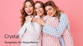  Presentation with three - PPT theme enhanced with having fun during sleepover background and a lemonade colored foreground