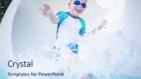  Presentation with child laptops - Amazing presentation theme having having fun going down backdrop and a sky blue colored foreground