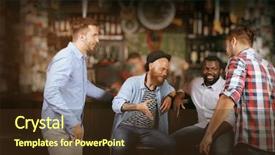  Presentation with bar - Slide set consisting of having fun in a bar background and a  colored foreground