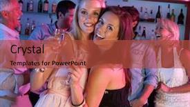  Presentation with women on bus - Beautiful presentation featuring having fun in busy bar backdrop and a red colored foreground