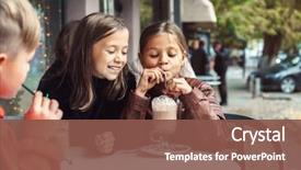  Presentation with street children - Audience pleasing PPT layouts consisting of having fun in outdoor cafe backdrop and a tawny brown colored foreground