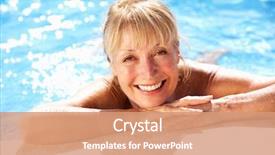  Presentation with swimming pool - Colorful theme enhanced with having fun in swimming pool backdrop and a coral colored foreground