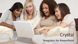  Presentation with group - PPT theme consisting of having fun looking at something background and a lemonade colored foreground