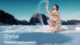  Presentation with lake ice - PPT theme consisting of having fun near the ice background and a teal colored foreground