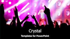  Presentation with holding people in hands - Theme enhanced with having fun on a music background and a black colored foreground