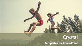  Presentation with lake dock - Audience pleasing PPT theme consisting of having fun on a summer backdrop and a violet colored foreground