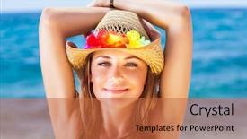  Presentation with beach party - Theme featuring having fun on beach party background and a red colored foreground