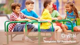  Presentation with black couple having fun - Slide set having having fun on carousel outdoor background and a coral colored foreground