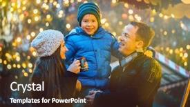  Presentation with market - Amazing PPT theme having having fun on christmas market backdrop and a wine colored foreground