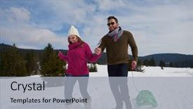  Presentation with romance nature couple - Theme having slide shows - romantic winter scene happy young background and a light gray colored foreground