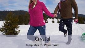  Presentation with couple nature retreat - PPT theme consisting of slide shows - romantic winter scene happy young background and a light gray colored foreground