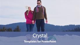  Presentation with young happy couple - Presentation theme consisting of slide shows - romantic winter scene happy young background and a ocean colored foreground