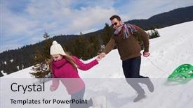  Presentation with winter scene - PPT theme enhanced with slide shows - romantic winter scene happy young background and a light gray colored foreground