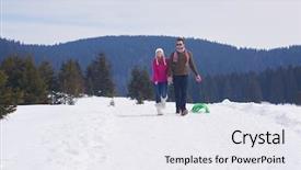  Presentation with luxury mountain nature - Colorful slide deck enhanced with slide shows - romantic winter scene happy young backdrop and a sky blue colored foreground