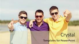  Presentation with happy holidays - Amazing presentation theme having having fun on the beach backdrop and a  colored foreground