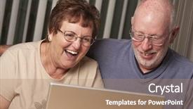  Presentation with black couple having fun - Amazing PPT layouts having having fun on the computer backdrop and a coral colored foreground