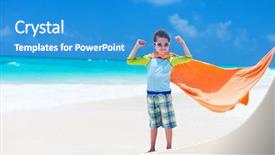  Presentation with tropical top view summer botanical - Presentation design with having fun on tropical beach background and a teal colored foreground